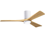 Irene Hugger Ceiling Fan - Gloss White / Light Maple Tone