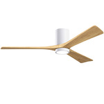 Irene Hugger Ceiling Fan - Gloss White / Light Maple Tone