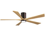 Irene Hugger Ceiling Fan - Brushed Bronze / Light Maple Tone