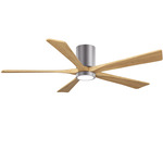Irene Hugger Ceiling Fan - Brushed Pewter / Light Maple Tone