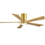 Irene Hugger Ceiling Fan - Brushed Brass / Light Maple Tone