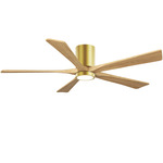 Irene Hugger Ceiling Fan - Brushed Brass / Light Maple Tone