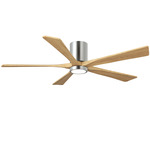 Irene Hugger Ceiling Fan - Polished Chrome / Light Maple Tone