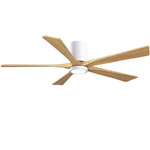 Irene Hugger Ceiling Fan - Gloss White / Light Maple Tone