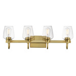 Goblet Bathroom Vanity Light - Natural Aged Brass / Clear