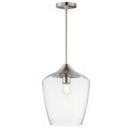 Goblet Pendant - Satin Nickel / Clear