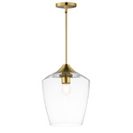 Goblet Pendant - Natural Aged Brass / Clear