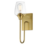 Goblet Wall Light - Natural Aged Brass / Clear