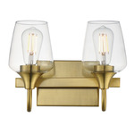 Goblet Bathroom Vanity Light - Natural Aged Brass / Clear