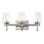 Goblet Bathroom Vanity Light - Satin Nickel / Clear