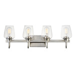 Goblet Bathroom Vanity Light - Satin Nickel / Clear