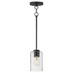 Livingston Pendant - Black / Seedy Glass