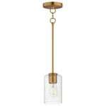Livingston Pendant - Natural Aged Brass / Seedy Glass