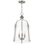 Bellmore Entry Foyer Pendant - Satin Nickel / Clear