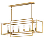 Gridline Linear Pendant - Natural Aged Brass