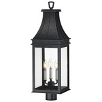 Bramwell VX Outdoor Post Light - Black Patina / Clear