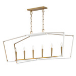Melrose Linear Pendant - Natural Aged Brass / White
