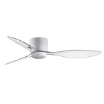 Aeris Hugger Ceiling Fan - Matte White / Clear