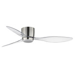 Aeris Hugger Ceiling Fan - Satin Nickel / Clear