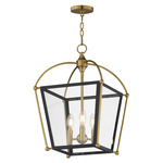 McCadden Entry Foyer Pendant - Natural Aged Brass / Black