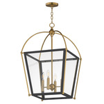 McCadden Entry Foyer Pendant - Natural Aged Brass / Black
