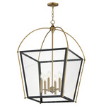 McCadden Entry Foyer Pendant - Natural Aged Brass / Black