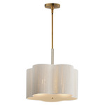 Corsica Pendant w/ Diffuser - Natural Aged Brass / Off White