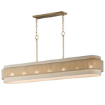 Seacliff Linear Pendant - Natural Aged Brass / Off White