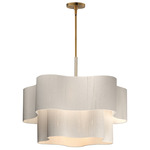 Corsica Tiered Pendant - Natural Aged Brass / Off White
