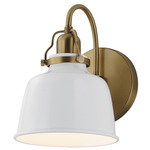 Hollis Wall Light - Natural Aged Brass / Glossy White