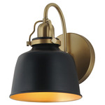 Hollis Wall Light - Natural Aged Brass / Black