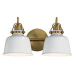 Hollis Bathroom Wall Light - Natural Aged Brass / Glossy White