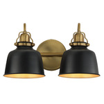 Hollis Bathroom Wall Light - Natural Aged Brass / Black