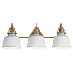 Hollis Bathroom Wall Light - Natural Aged Brass / Glossy White