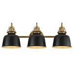 Hollis Bathroom Wall Light - Natural Aged Brass / Black