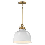 Hollis Pendant - Natural Aged Brass / Glossy White