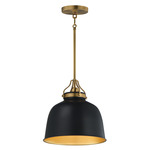 Hollis Pendant - Natural Aged Brass / Black