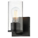 Livingston Wall Light - Black / Seedy Glass