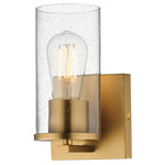Livingston Wall Light - Natural Aged Brass / Seedy Glass