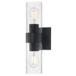 Livingston Double Wall Light - Black / Seedy Glass
