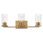 Livingston Bathroom Vanity Light - Natural Aged Brass / Seedy Glass