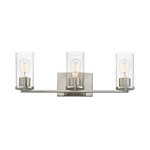 Livingston Bathroom Vanity Light - Satin Nickel / Seedy Glass