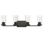 Livingston Bathroom Vanity Light - Black / Seedy Glass