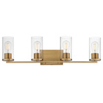 Livingston Bathroom Vanity Light - Natural Aged Brass / Seedy Glass
