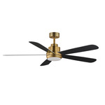 Daisies LED Ceiling Fan - Natural Aged Brass / Black