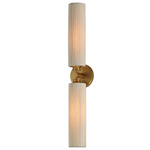 Aveline Double Wall Light - Natural Aged Brass / White