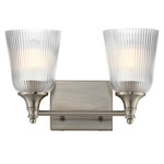 Julip Bathroom Vanity Light - Satin Nickel / Clear Ribbed