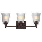 Julip Bathroom Vanity Light - Dark Bronze / Clear Ribbed