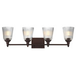 Julip Bathroom Vanity Light - Dark Bronze / Clear Ribbed
