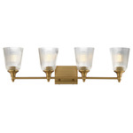 Julip Bathroom Vanity Light - Natural Aged Brass / Clear Ribbed